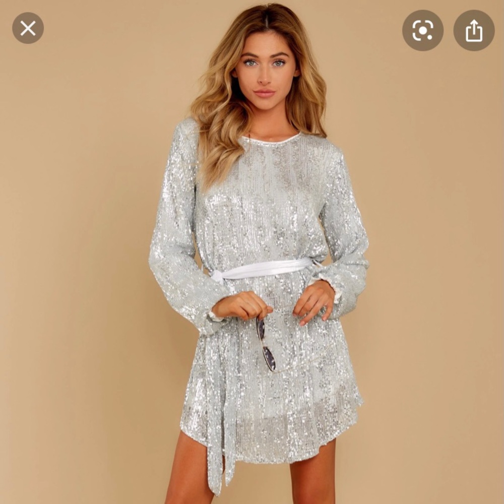SOLD OUT Red Dress silver sequin dress NWT